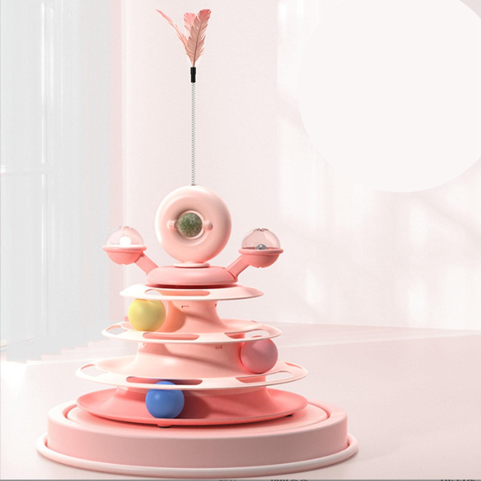 Игрушка Башня с шариками для кошек с перьями и кошачьей мятой, 4-уровневая рельсовая, вращающаяся игра для питомцев для упражнений, фиолетовая розовый
Игрушка Башня с шариками для кошек с перьями и кошачьей мятой, 4-уровневая рельсовая, вращающаяся игра для питомцев для упражнений, фиолетовая розовый