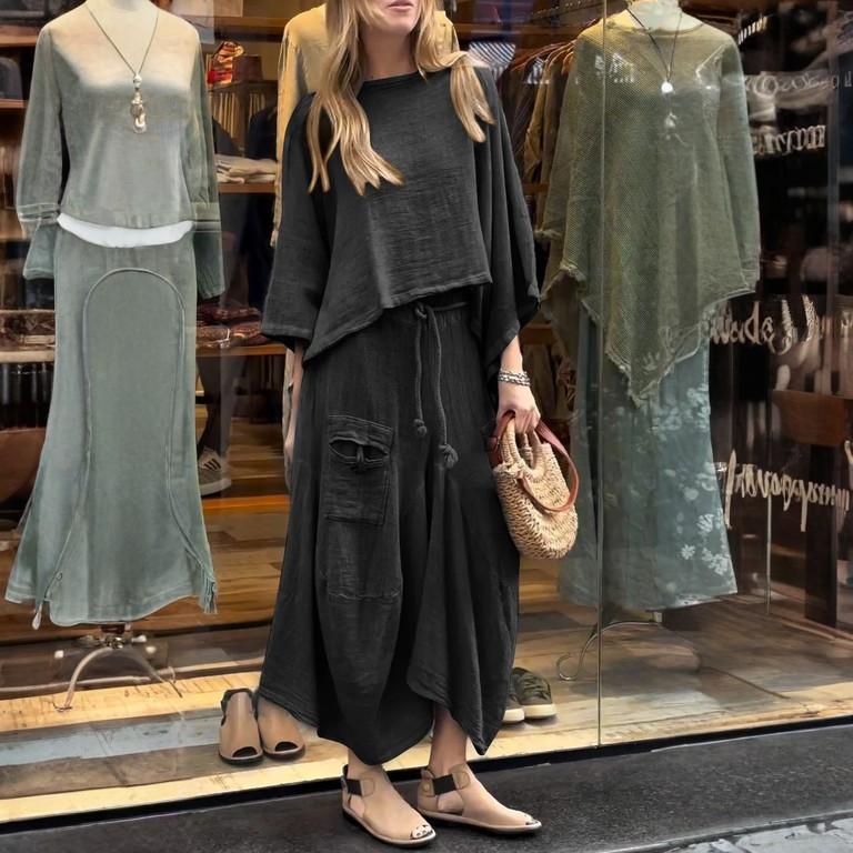 Женский свободный удобный повседневный модный однотонный топ с длинными рукавами, однотонная юбка, комплект из двух предметов S чёрный
Женский свободный удобный повседневный модный однотонный топ с длинными рукавами, однотонная юбка, комплект из двух предметов S чёрный