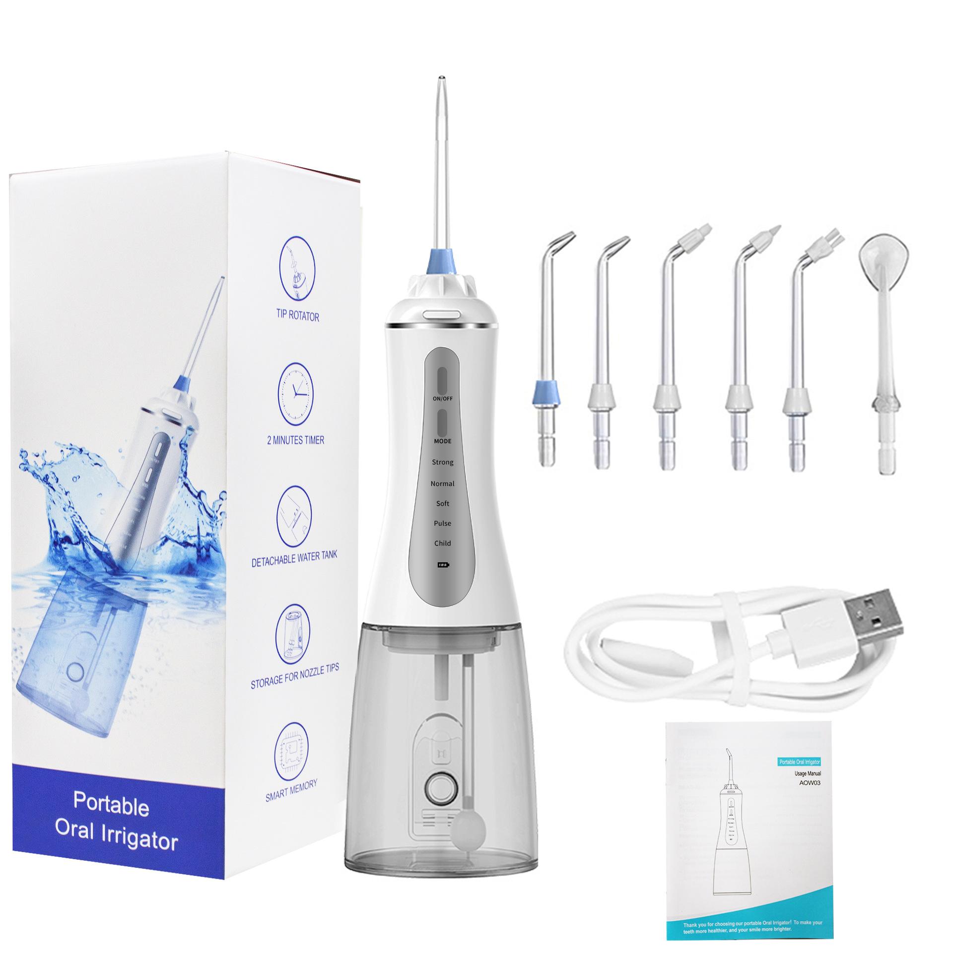 Ирригатор для полости рта Water Flosser с 5 режимами, беспроводной очиститель зубов с 6 насадками, водонепроницаемая перезаряжаемая портативная мощная батарея IPX7
Ирригатор для полости рта Water Flosser с 5 режимами, беспроводной очиститель зубов с 6 насадками, водонепроницаемая перезаряжаемая портативная мощная батарея IPX7