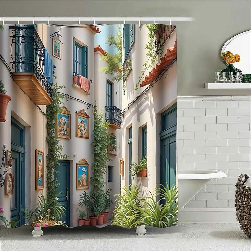 Elegant Mediterranean Style Shower Curtain With Vibrant Art Prints - Perfect For Home Decor Waterproof Durable Elevate Space W60H190(CM)-1 Pcs
Elegant Mediterranean Style Shower Curtain With Vibrant Art Prints - Perfect For Home Decor Waterproof Durable Elevate Space W60H190(CM)-1 Pcs