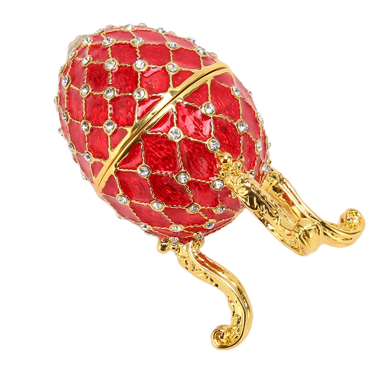 Egg Shaped Trinket Box Zinc Alloy Hinged Jewelry Holder Collectible Figurine Boxes with Golden Tripod Base
Egg Shaped Trinket Box Zinc Alloy Hinged Jewelry Holder Collectible Figurine Boxes with Golden Tripod Base