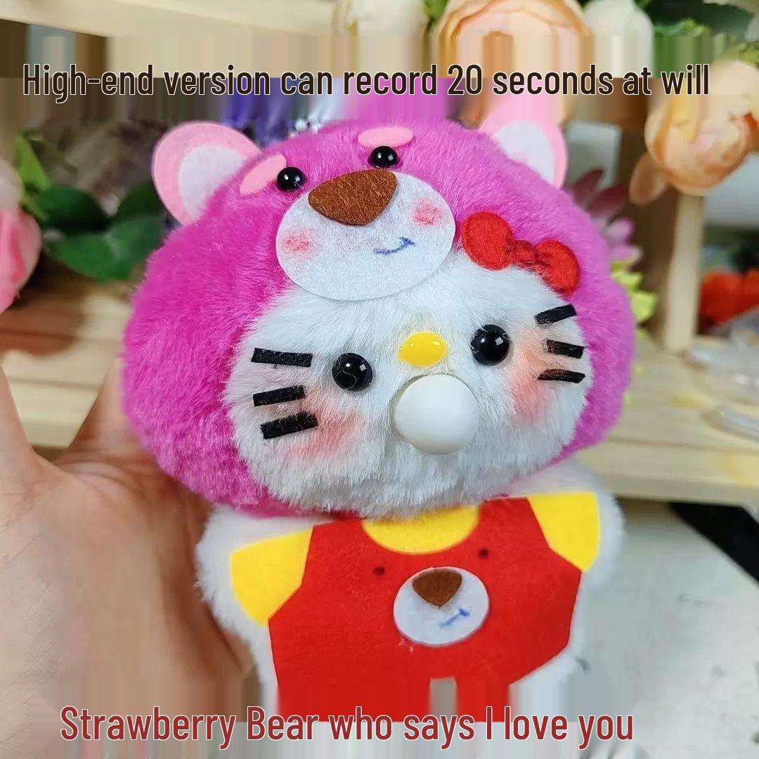 Strawberry Cat Panda DIY Plush Pendant: Handmade Recording Doll for Valentine s or Birthday Gift 15cm Strawberry Bear with Bubbles Kit
Strawberry Cat Panda DIY Plush Pendant: Handmade Recording Doll for Valentine s or Birthday Gift 15cm Strawberry Bear with Bubbles Kit