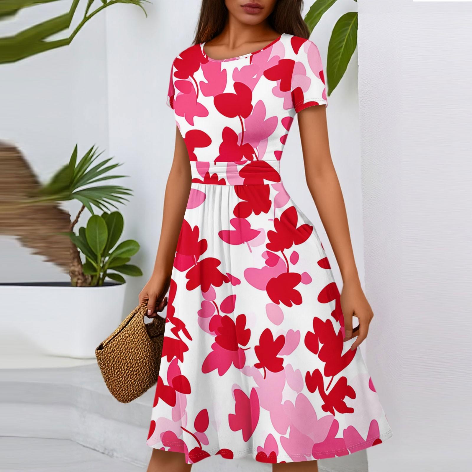 Женское повседневное модное платье миди А-силуэта с круглым вырезом, плиссированными короткими рукавами и цветочным принтом M
Женское повседневное модное платье миди А-силуэта с круглым вырезом, плиссированными короткими рукавами и цветочным принтом M