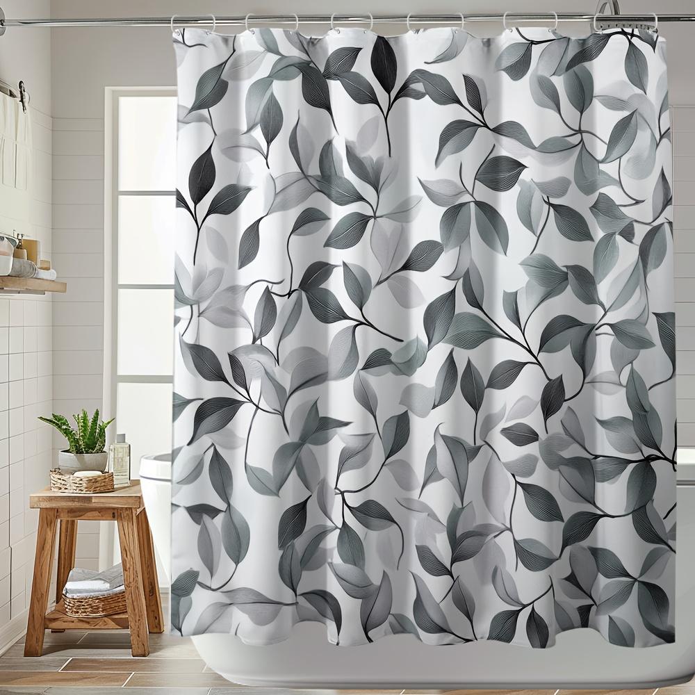 1 Piece Of Elegant Grey Leaf Pattern Shower Curtain, Polyester Fabric, Machine Washable, Suitable For Bathroom Decoration W60H190(CM)-1 Pcs
1 Piece Of Elegant Grey Leaf Pattern Shower Curtain, Polyester Fabric, Machine Washable, Suitable For Bathroom Decoration W60H190(CM)-1 Pcs
