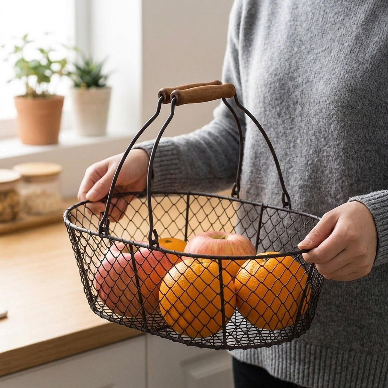 Basket with Handle, Portable And Sturdy, for Bar, Shop, Garden.
Basket with Handle, Portable And Sturdy, for Bar, Shop, Garden.