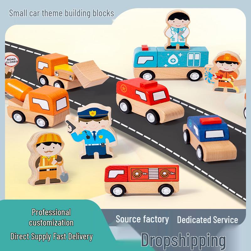 Children s Wooden Themed Vehicle Building Blocks Toy Set: Medical, Construction, Fire Truck & Police Car for Pretend Play
Children s Wooden Themed Vehicle Building Blocks Toy Set: Medical, Construction, Fire Truck & Police Car for Pretend Play