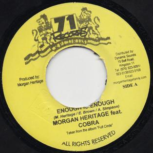 7inch Record MORGAN HERITAGE, MAD COBRA - Enough Is Enough NONE 71 Records Jamaica Reggae, Ska & Dub Used
7inch Record MORGAN HERITAGE, MAD COBRA - Enough Is Enough NONE 71 Records Jamaica Reggae, Ska & Dub Used