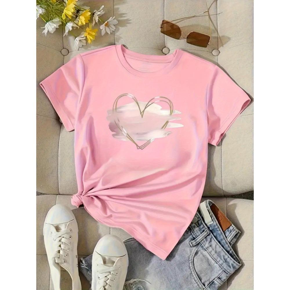 Ladies Round Neck Short Sleeved Minimalist Style Holiday Party Pattern Elegant Printing Style Harajuku Clothes S
Ladies Round Neck Short Sleeved Minimalist Style Holiday Party Pattern Elegant Printing Style Harajuku Clothes S