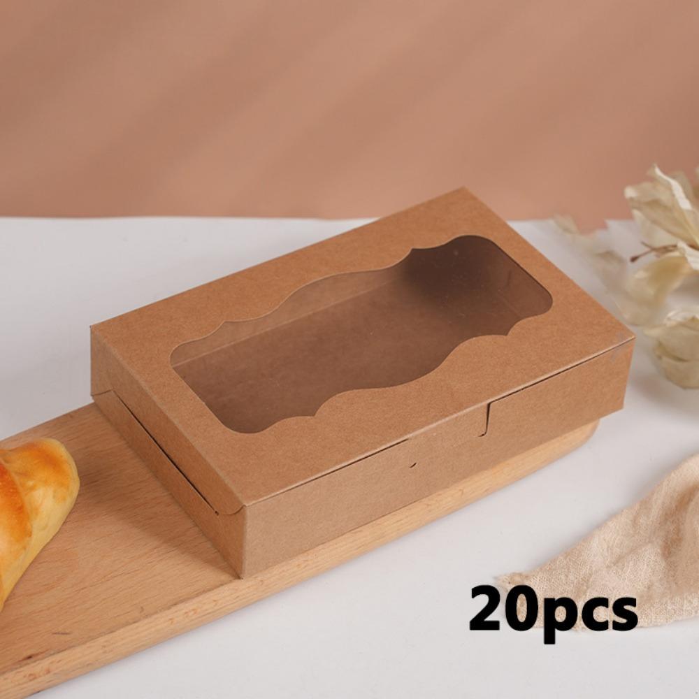 20 шт. Коробки для печенья, белые коробки для выпечки с окошком, коробки для сладостей, подарочные коробки для шоколадной клубники, десертов, пончиков, кексов, конфет 20pcs хаки