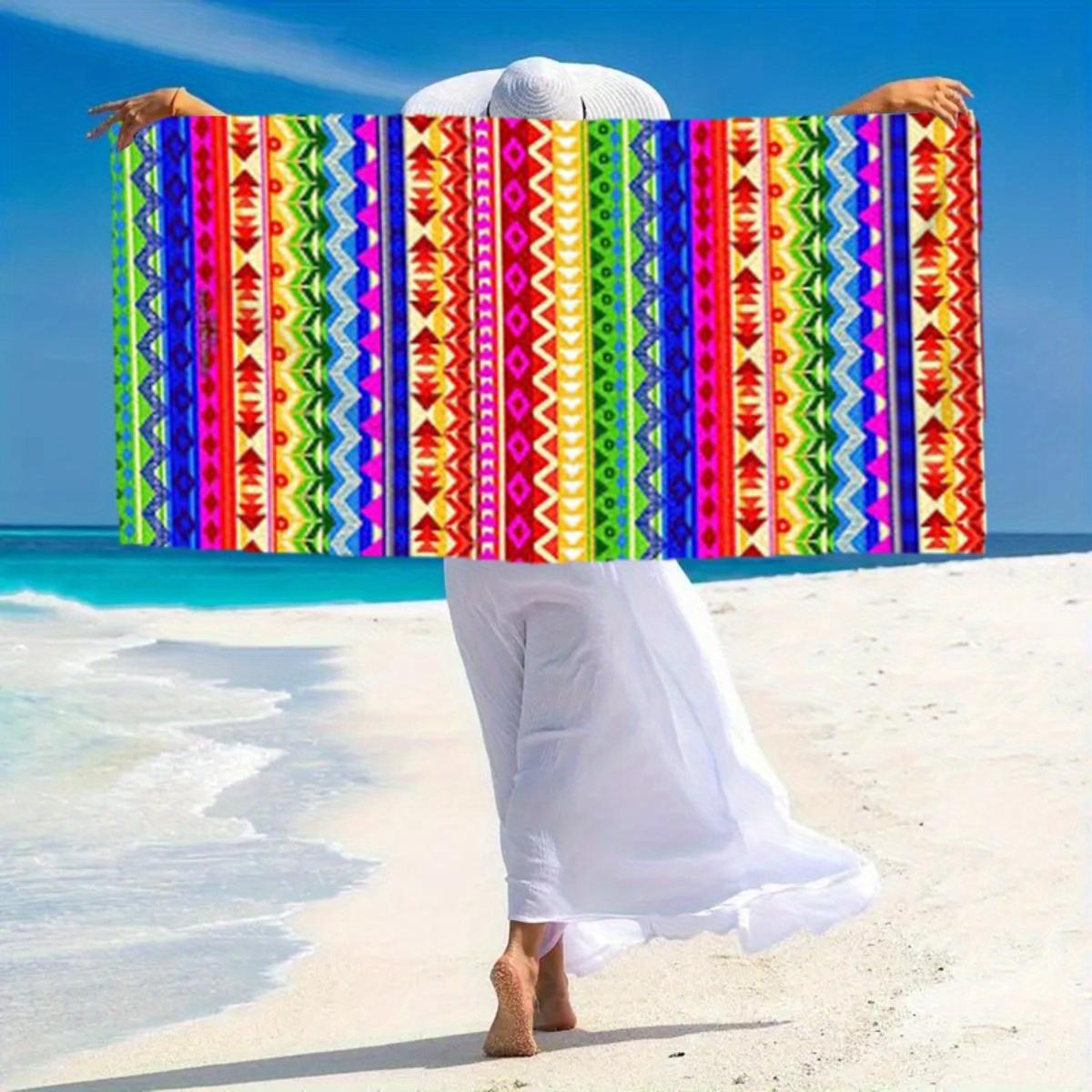 Colorful Mexican Serape Print Beach Towel Quick Dry Sand Free Oversized Bath Towel for Pool Travel Summer Vacation Boho Style W30*H60(CM)
Colorful Mexican Serape Print Beach Towel Quick Dry Sand Free Oversized Bath Towel for Pool Travel Summer Vacation Boho Style W30*H60(CM)