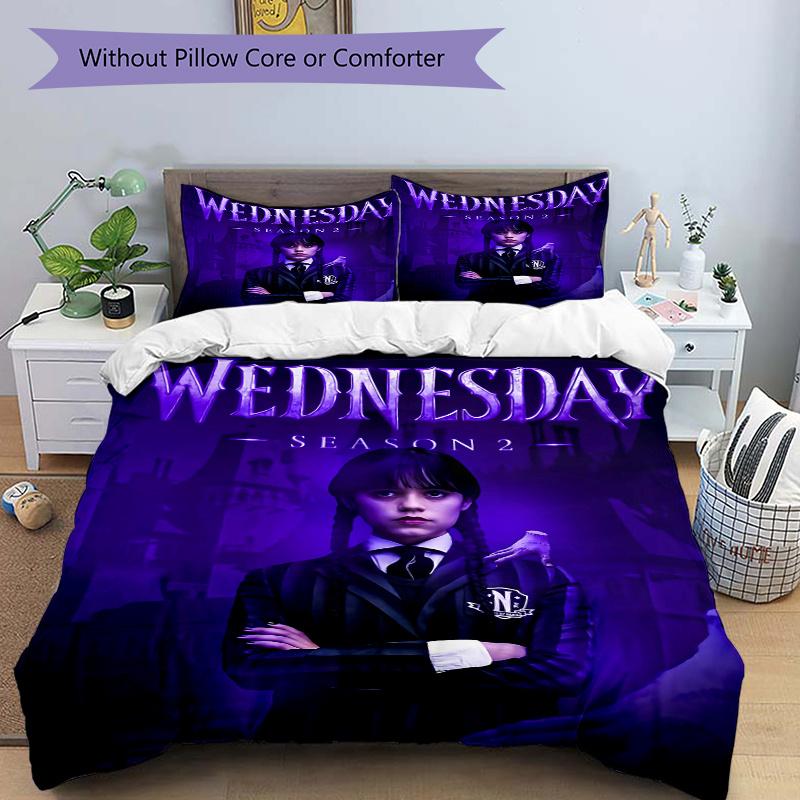 3pcs Wednesday Addams Printed Quilt Set - Includes 1 Quilt Cover and 2 Pillowcases, Machine Washable - Suitable for All Seasons.H101 135x200cm
3pcs Wednesday Addams Printed Quilt Set - Includes 1 Quilt Cover and 2 Pillowcases, Machine Washable - Suitable for All Seasons.H101 135x200cm