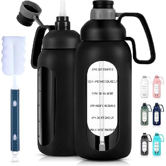 Стеклянные бутылки для воды Aqulea 64 унции - Большая бутылка для воды с трубочкой – Не содержит BPA и свинца, Бутылка-трекер для беременных, Герметичная бутылка для воды для спортзала с 64 Ounces чёрный
Стеклянные бутылки для воды Aqulea 64 унции - Большая бутылка для воды с трубочкой – Не содержит BPA и свинца, Бутылка-трекер для беременных, Герметичная бутылка для воды для спортзала с 64 Ounces чёрный