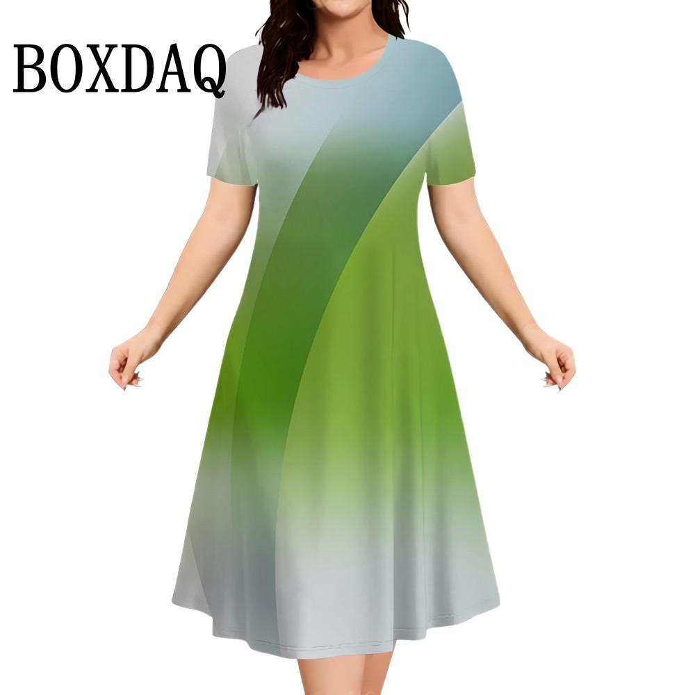 Gradient Printing Women Mini Dress Summer Fashion Casual A-Line Party Dress Female Plus Size Loose Short Sleeve Dresses S
Gradient Printing Women Mini Dress Summer Fashion Casual A-Line Party Dress Female Plus Size Loose Short Sleeve Dresses S