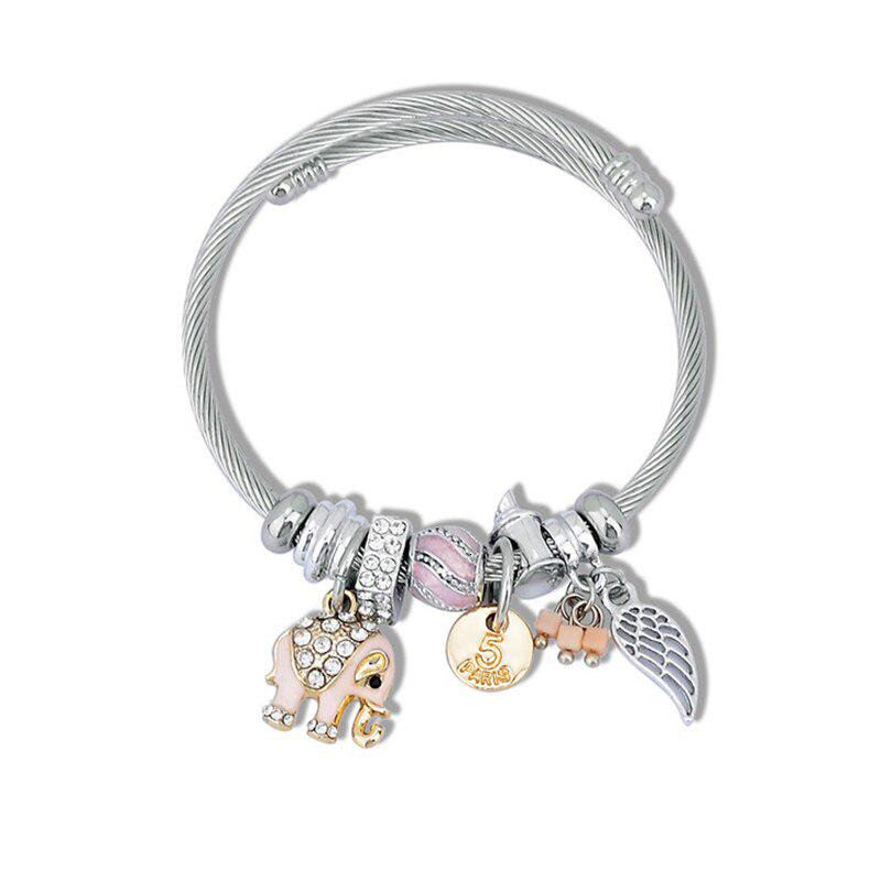 Женский браслет из нержавеющей стали с шармами розовый
Женский браслет из нержавеющей стали с шармами розовый