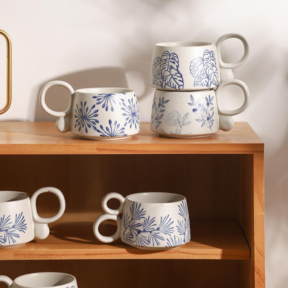 European 1pc Vintage Hand-Painted Ceramic Coffee Cup Coarse Porcelain Blue White Underglaze Colored Water Cup Home Breakfast Oatmeal Mug 301-400ml
European 1pc Vintage Hand-Painted Ceramic Coffee Cup Coarse Porcelain Blue White Underglaze Colored Water Cup Home Breakfast Oatmeal Mug 301-400ml