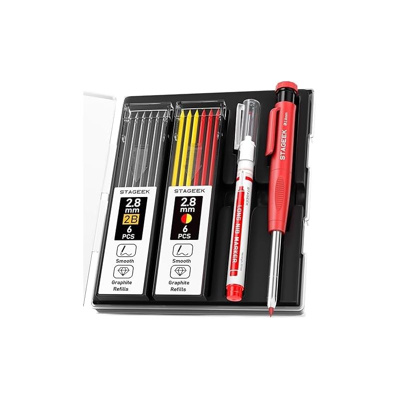 STAGEEK architectural mechanical pencil 2.8mm 1 piece set With shear core construction pencil High durability carpenter mechanical pencil carpenter s
STAGEEK architectural mechanical pencil 2.8mm 1 piece set With shear core construction pencil High durability carpenter mechanical pencil carpenter s