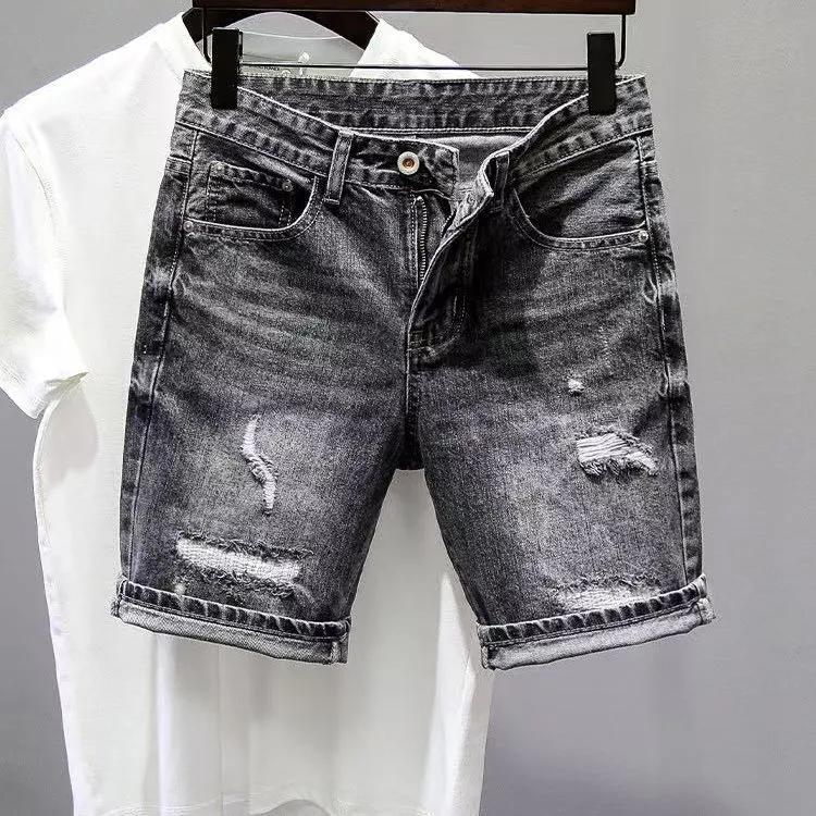 Men s Summer Denim Shorts Korean-Style Slim-Fit Straight Leg Split Hem Vintage-Washed Distressed Ripped Jeans XS
Men s Summer Denim Shorts Korean-Style Slim-Fit Straight Leg Split Hem Vintage-Washed Distressed Ripped Jeans XS