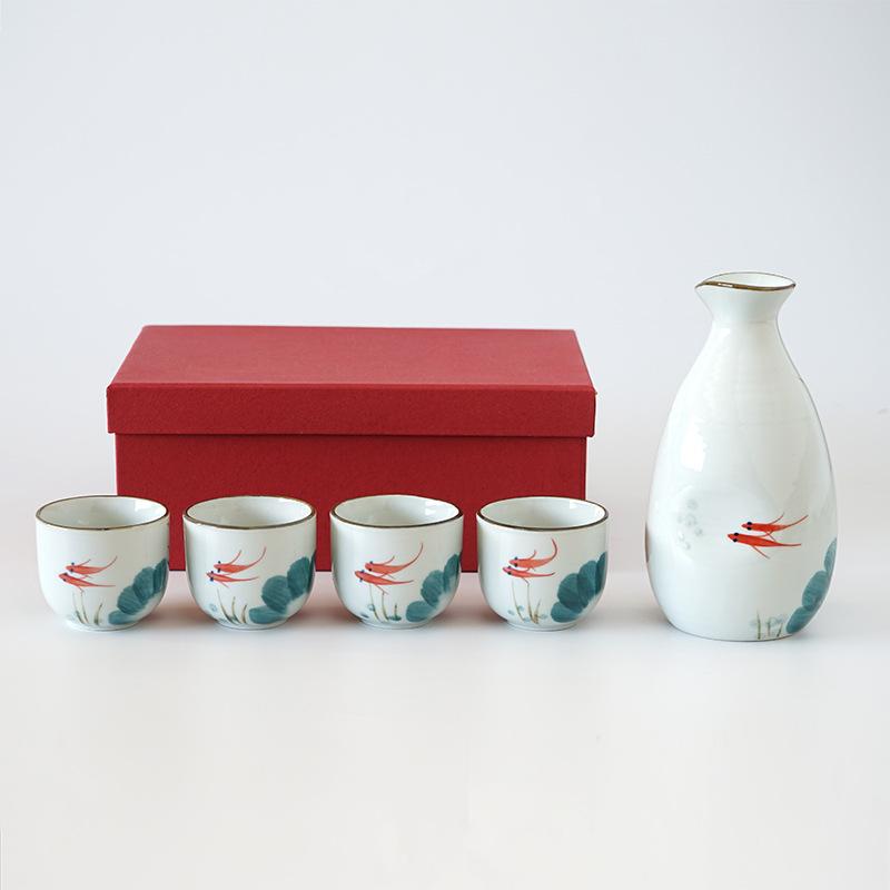 Japanese Style Ceramic Sake Set 1Bottle 4 Cups Goldfish Design Korean Soju Pot Cup Wine Bottle Wine Pot Accessories Cup Set
Japanese Style Ceramic Sake Set 1Bottle 4 Cups Goldfish Design Korean Soju Pot Cup Wine Bottle Wine Pot Accessories Cup Set