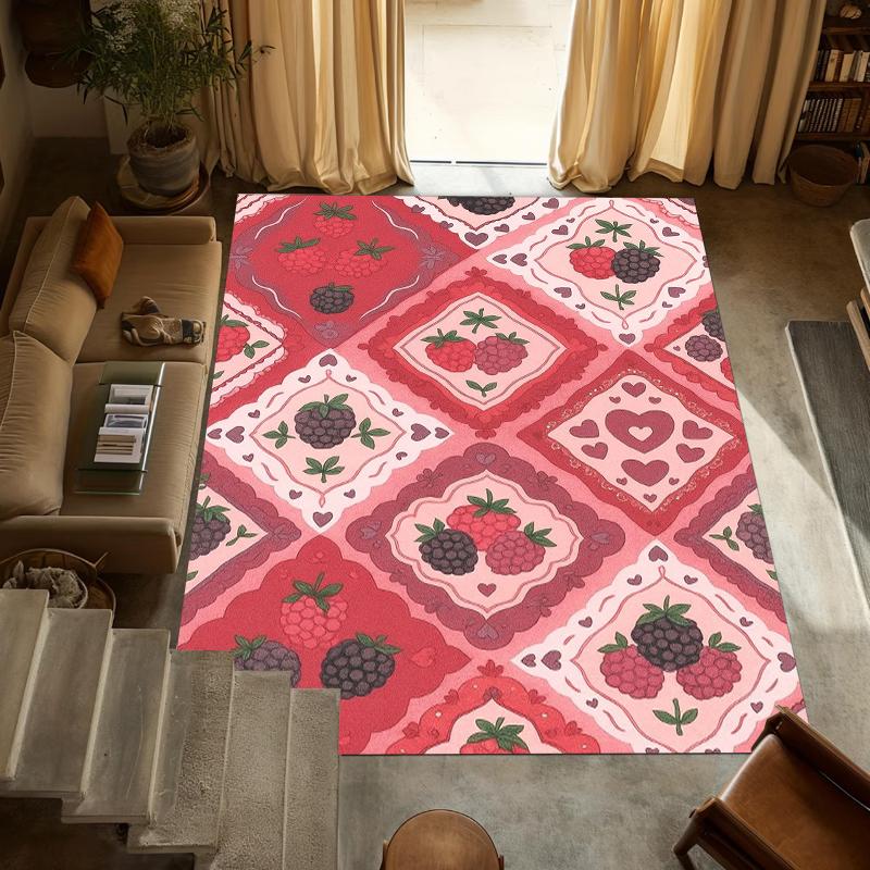 Pink Red Raspberry Area Rug Sweet Fruit Heart Pattern Bathroom Floor Carpet Non-Slip Washable Doormat for Entryway Kitchen 40X60cm
Pink Red Raspberry Area Rug Sweet Fruit Heart Pattern Bathroom Floor Carpet Non-Slip Washable Doormat for Entryway Kitchen 40X60cm
