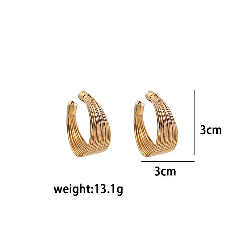 Vintage Exaggerated Metal Style Multilayer Hoop Earrings for Women New Personality Simple Gold Color Exquisite Stud Zircon Gift
Vintage Exaggerated Metal Style Multilayer Hoop Earrings for Women New Personality Simple Gold Color Exquisite Stud Zircon Gift