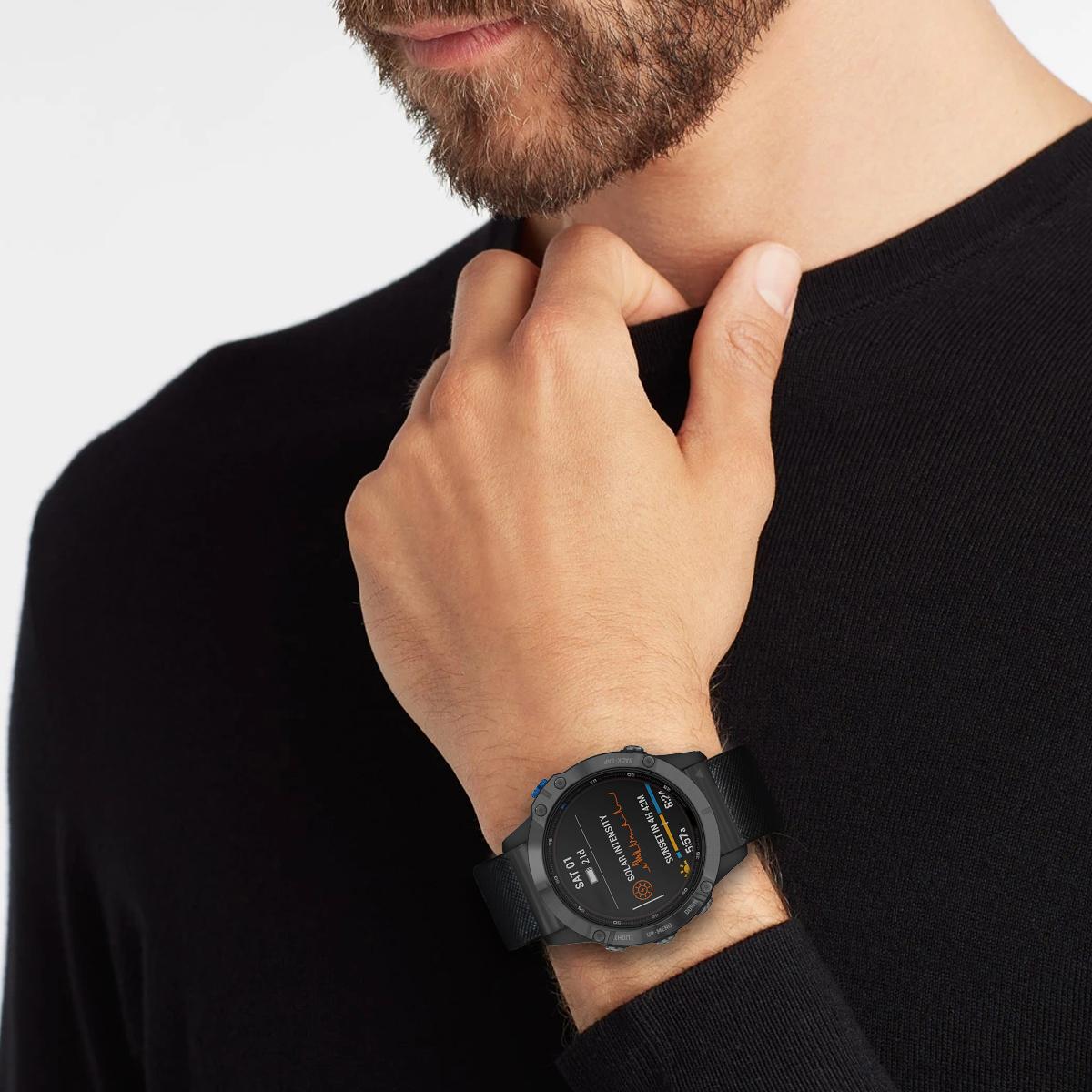 For Garmin Fenix 7 Pro/7/6/5 Leather Wrist Band Adjustable Watch Strap with Metal Pin Buckle Black
For Garmin Fenix 7 Pro/7/6/5 Leather Wrist Band Adjustable Watch Strap with Metal Pin Buckle Black