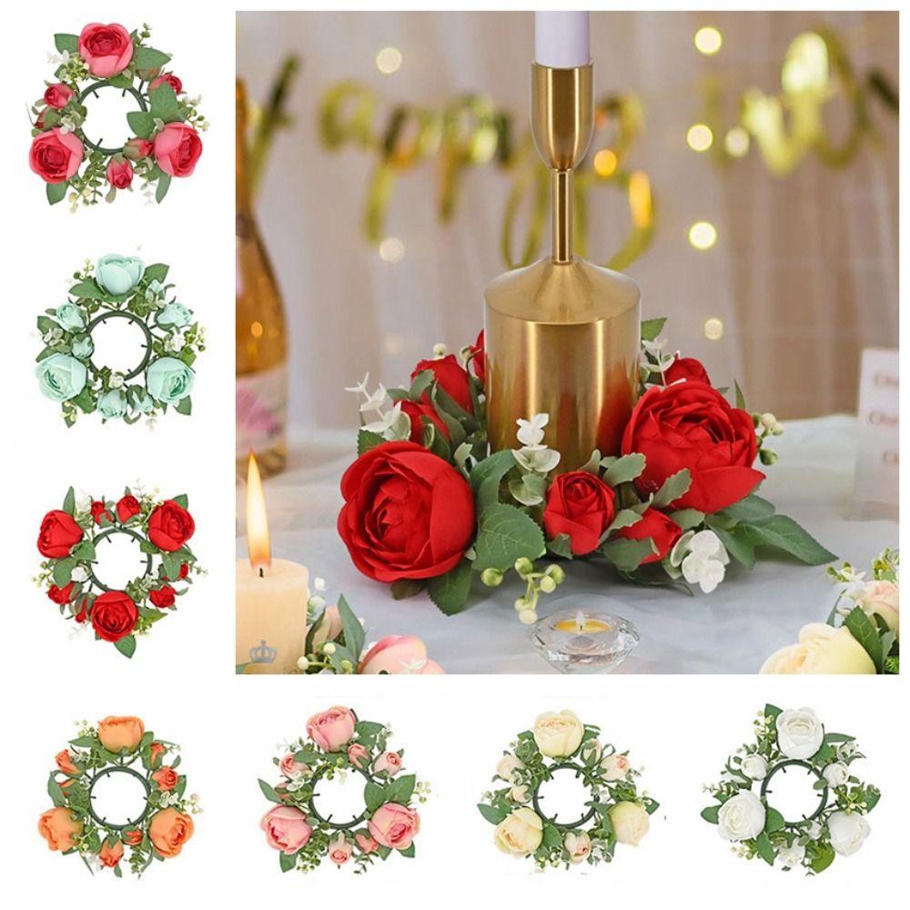 Искусственные цветы свечи кольца романтический подсвечник венок свеча венок свадебный декор 
Искусственные цветы свечи кольца романтический подсвечник венок свеча венок свадебный декор