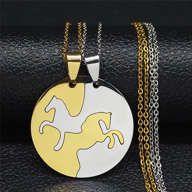 2PCS Horse Stainless Steel Chain Necklace for Women Men Horses Accessories Couple Love Necklace Jewelry Equestrian Gift N725S01
2PCS Horse Stainless Steel Chain Necklace for Women Men Horses Accessories Couple Love Necklace Jewelry Equestrian Gift N725S01