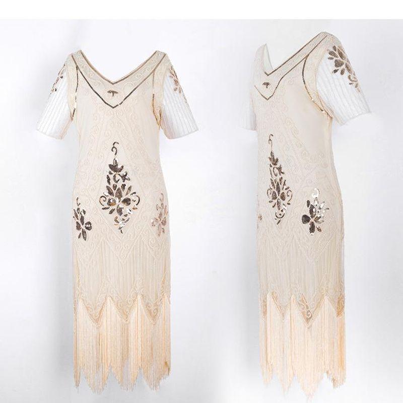 Hot Sale European American High-End Amazon Sequin Dress Costumes 1920 Retro Sequins Dress White S
Hot Sale European American High-End Amazon Sequin Dress Costumes 1920 Retro Sequins Dress White S