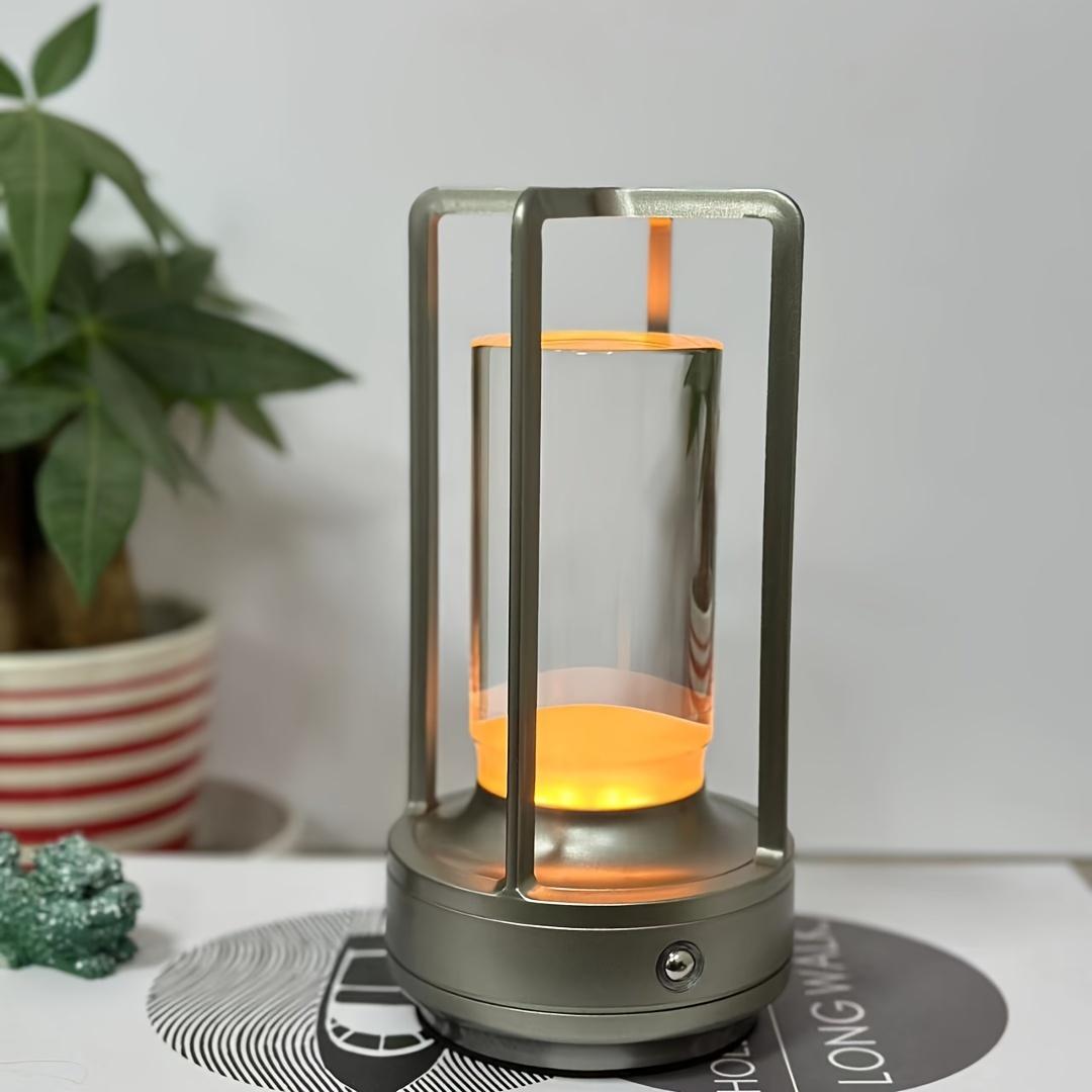 1 шт. Перезаряжаемая хрустальная настольная лампа, 2000 мАч светодиодная ретро-настольная лампа, беспроводная светодиодная настольная лампа, ночник для кемпинга на открытом воздухе, хрустальная лампа