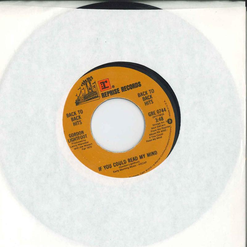 7inch Record GORDON LIGHTFOOT - If You Could Read My Mind / Me And GRE0744 Reprise Records 1976 US Rock Used
7inch Record GORDON LIGHTFOOT - If You Could Read My Mind / Me And GRE0744 Reprise Records 1976 US Rock Used