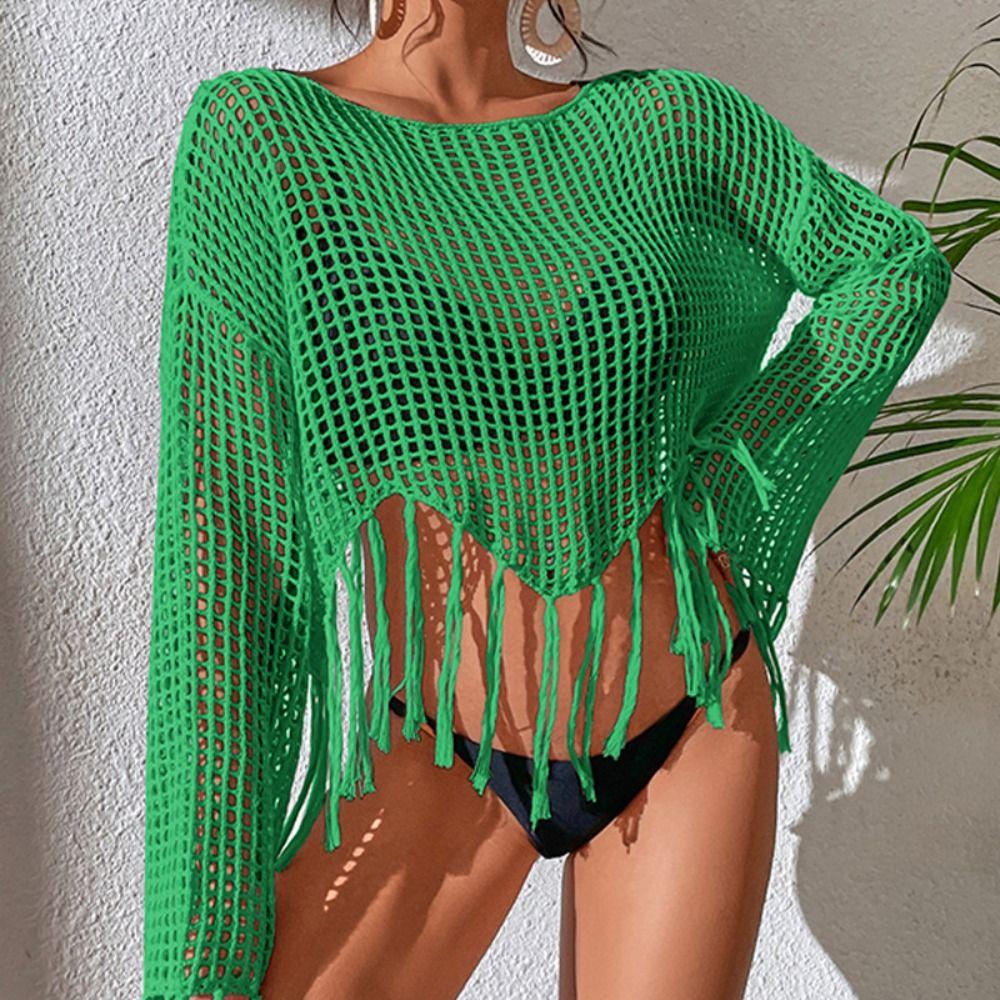 Tops Round-Neck Beach Dress Hollow Out Swimsuit Women Beachwear See Through Smock Bikini Cover-Up
Tops Round-Neck Beach Dress Hollow Out Swimsuit Women Beachwear See Through Smock Bikini Cover-Up