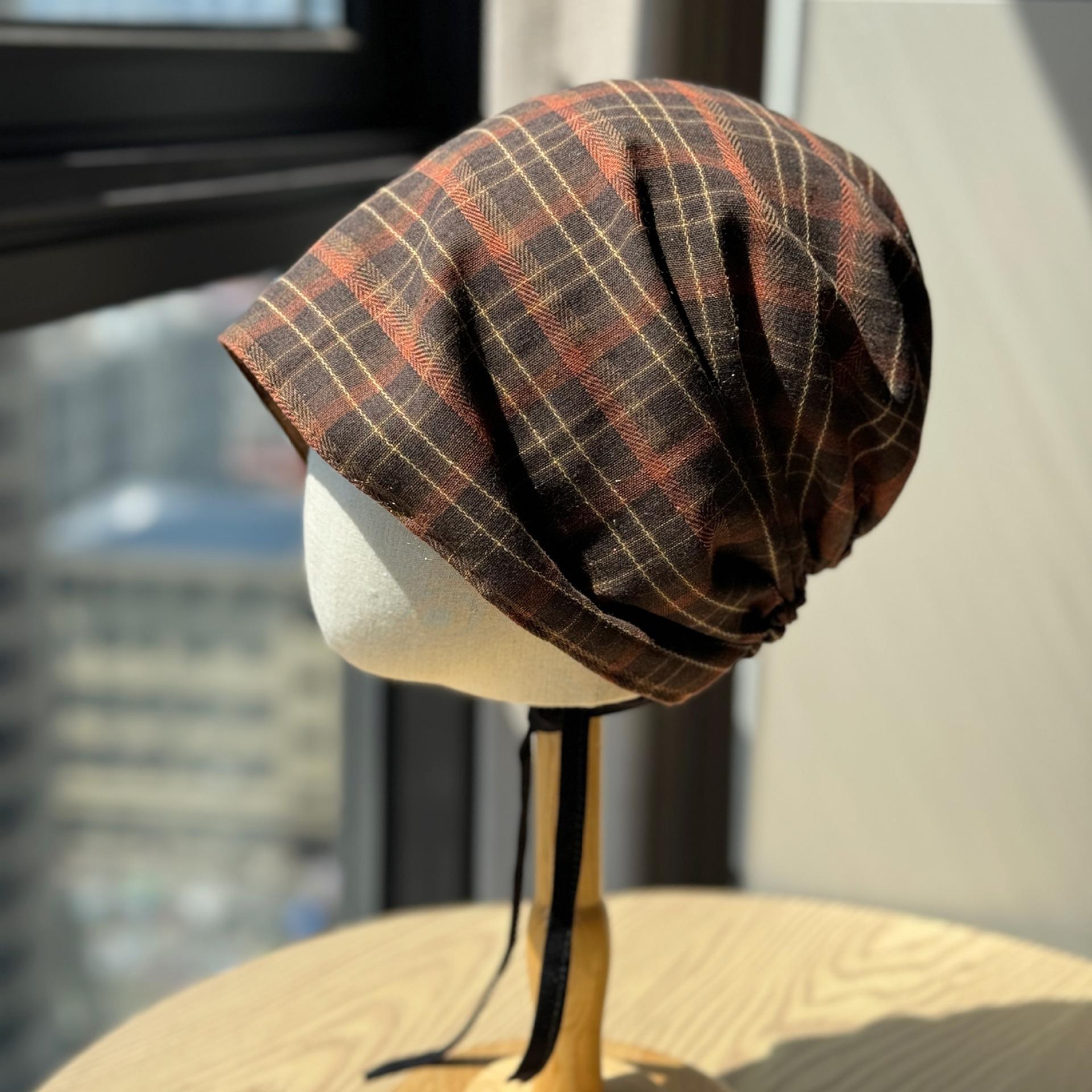 New niche checkered lace-up pullover hat for women, unique irregular headwrap hat, casual style, face-slimming slouchy hat Adult54-60Average Size
New niche checkered lace-up pullover hat for women, unique irregular headwrap hat, casual style, face-slimming slouchy hat Adult54-60Average Size