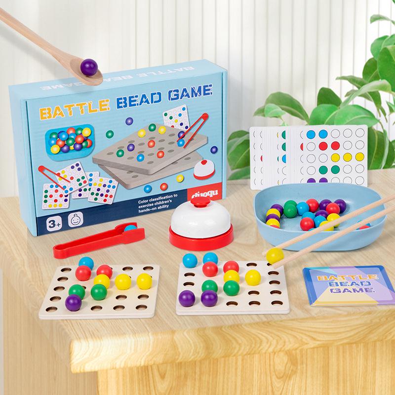 Wooden Bead-Clipping Game: Parent-Child Interaction, Two-Player Battle, Color Recognition, Fine Motor Skill Training Puzzle
Wooden Bead-Clipping Game: Parent-Child Interaction, Two-Player Battle, Color Recognition, Fine Motor Skill Training Puzzle