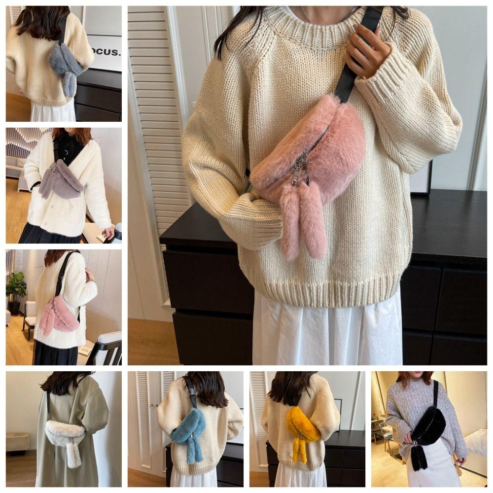 Faux Fur Plush Crossbody Bag Zipper Fluff Waist Bag Sweet Rabbit Fur Chest Bag Shopping
Faux Fur Plush Crossbody Bag Zipper Fluff Waist Bag Sweet Rabbit Fur Chest Bag Shopping