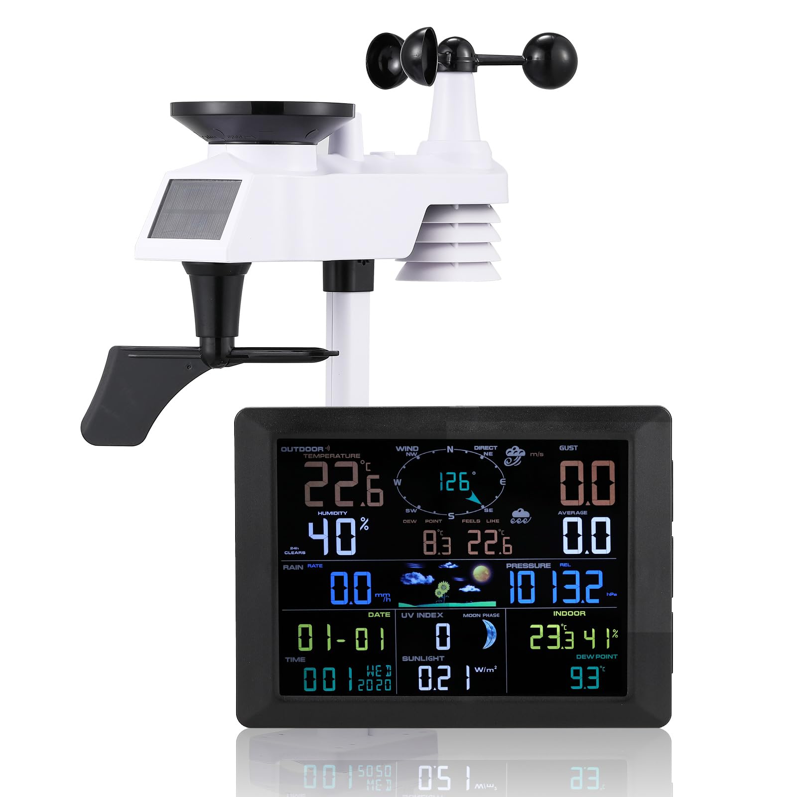 Moongiantgo Weather Station Weather Station Meteorological Meter with Solar Panel Datagram Display For Outdoor Weather Measurement Weather Observation
Moongiantgo Weather Station Weather Station Meteorological Meter with Solar Panel Datagram Display For Outdoor Weather Measurement Weather Observation