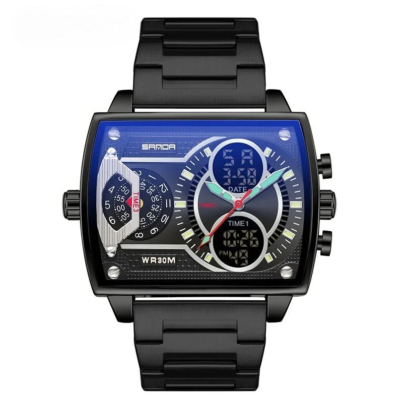 New Man s Watch Fashion Square Large Dial Unique Pattern Sports Multifunctional Student Electronic Watch Waterproof Watch чорний
New Man s Watch Fashion Square Large Dial Unique Pattern Sports Multifunctional Student Electronic Watch Waterproof Watch чорний