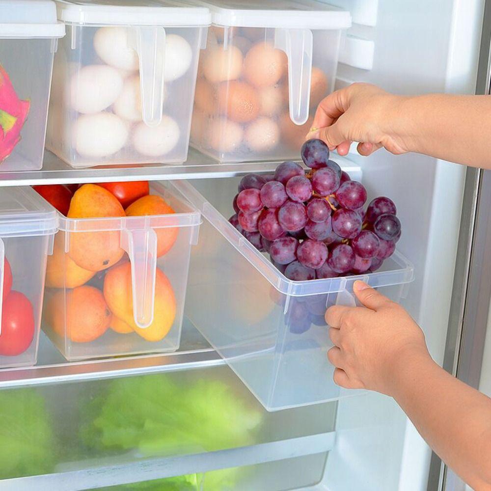Пластиковые контейнеры для еды с крышкой Пластиковая коробка Сохраняйте свежесть Холодильник Хранение Ящик с ручкой Кухня
Пластиковые контейнеры для еды с крышкой Пластиковая коробка Сохраняйте свежесть Холодильник Хранение Ящик с ручкой Кухня