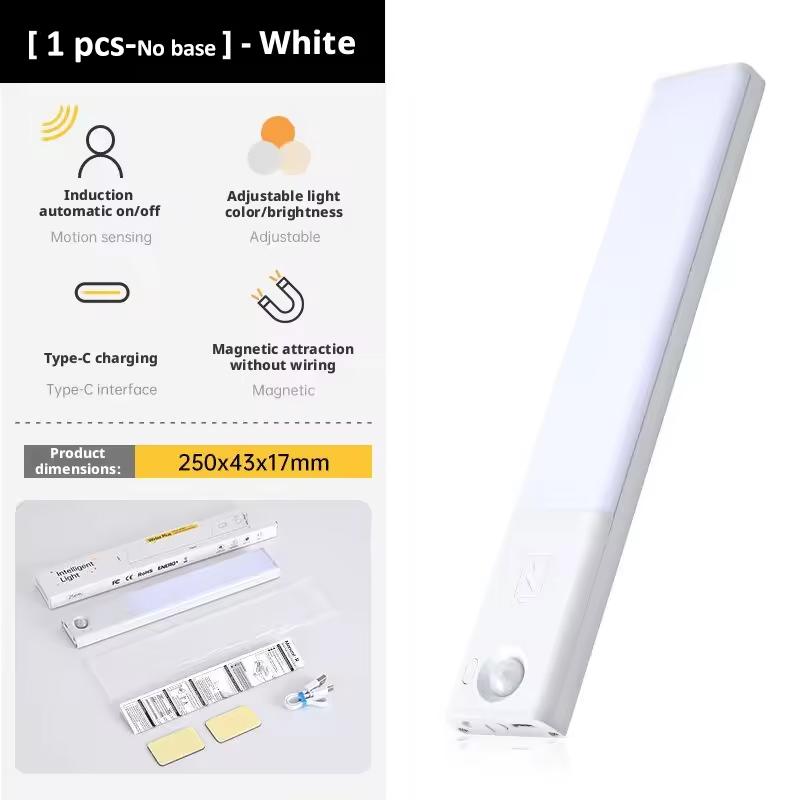 LED Motion Sensor Light Strip Ultra-Thin Magnetic USBRechargeable Adjustable Brightness with Charging Base for Kitchens Cabinets
LED Motion Sensor Light Strip Ultra-Thin Magnetic USBRechargeable Adjustable Brightness with Charging Base for Kitchens Cabinets