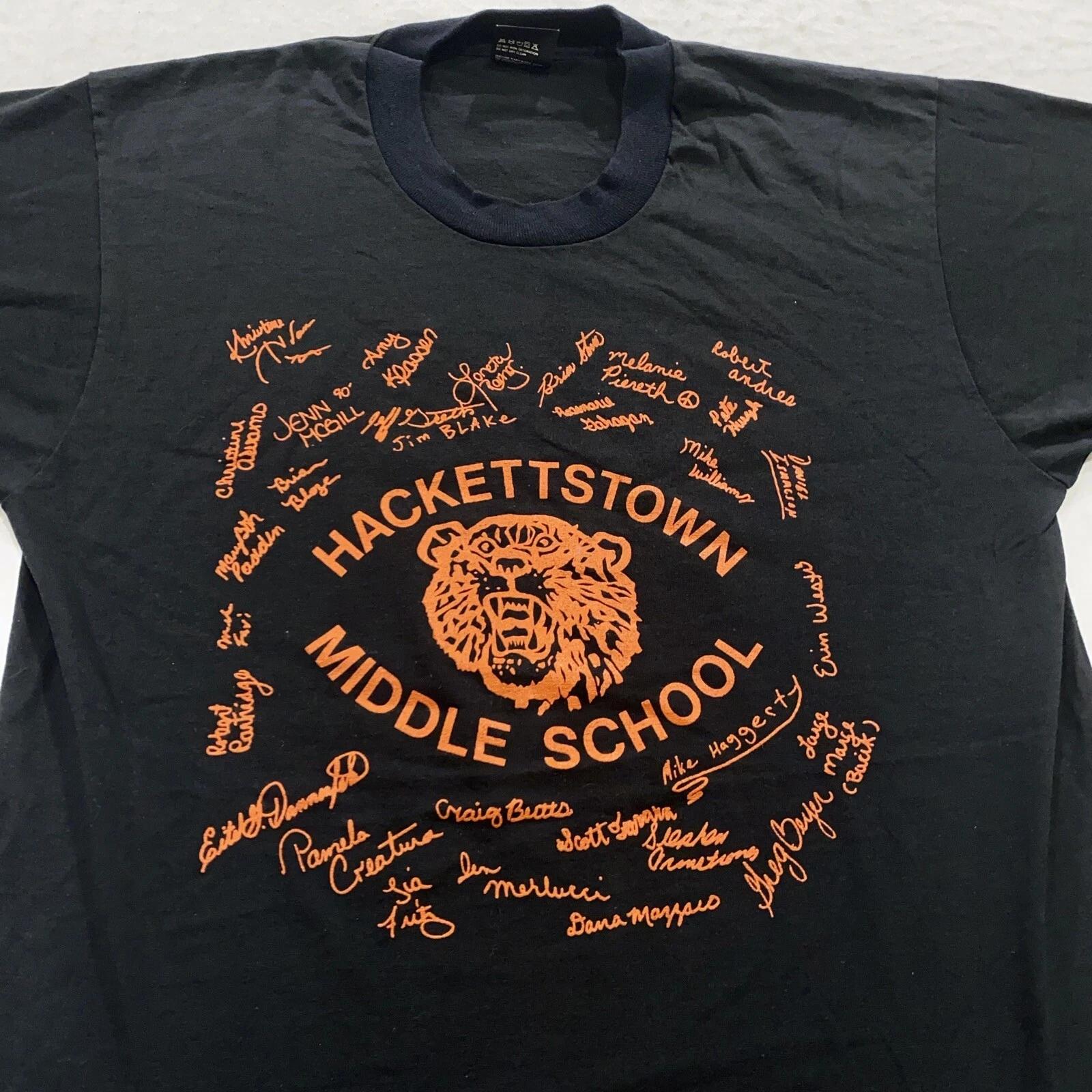 vintage 90s HACKETTSTOWN NEW JERSEY MIDDLE SCHOOL T-Shirt S/M soft thin tigers M
vintage 90s HACKETTSTOWN NEW JERSEY MIDDLE SCHOOL T-Shirt S/M soft thin tigers M