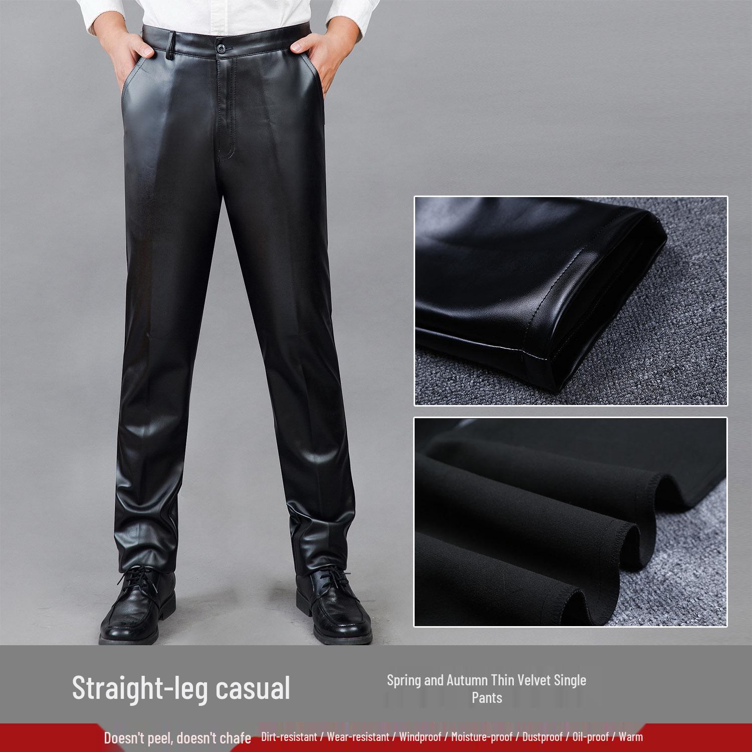 Men s High-Waist Slimming PU Leather Pants - Waterproof, Oil-Resistant, Plus Velvet for Autumn & Winter Size 31 (Waist 2.4 ft)
Men s High-Waist Slimming PU Leather Pants - Waterproof, Oil-Resistant, Plus Velvet for Autumn & Winter Size 31 (Waist 2.4 ft)