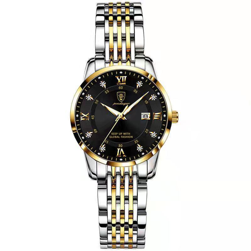 POEDAGAR Original Woman Watch Waterproof Stainless Steel Luminous Date Fashion Ladies Wristwatch Business Quartz Watches чёрный/золотой
POEDAGAR Original Woman Watch Waterproof Stainless Steel Luminous Date Fashion Ladies Wristwatch Business Quartz Watches чёрный/золотой