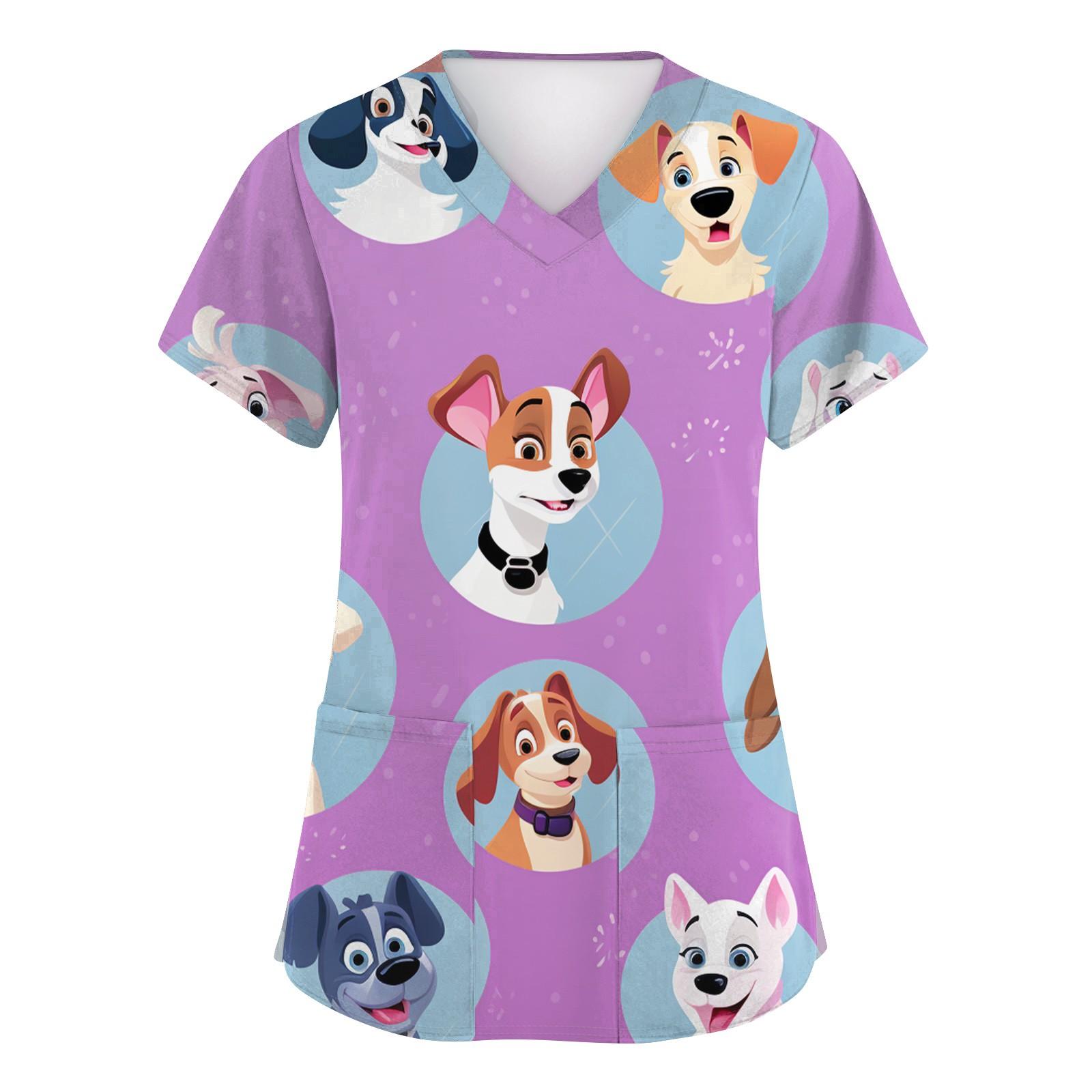 Women s Fashion Short Sleeve Cute Animal Printed V-Neck Pocket Workwear Tops S
Women s Fashion Short Sleeve Cute Animal Printed V-Neck Pocket Workwear Tops S