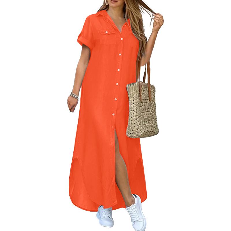 ZANZEA Женское повседневное платье-рубашка с отложным воротником, свободное, летнее, с коротким рукавом 5XL оранжевый
ZANZEA Женское повседневное платье-рубашка с отложным воротником, свободное, летнее, с коротким рукавом 5XL оранжевый