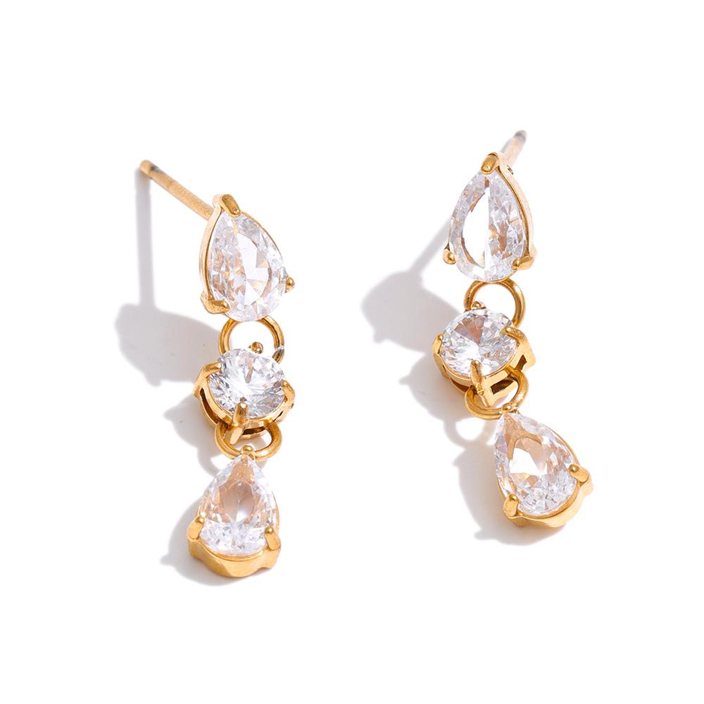 Yhpup Dainty Stainless Steel Cubic Zirconia Chain Drop Dangle Earrings 18K Golden PVD Plated Temperament Charm Women Jewelry
Yhpup Dainty Stainless Steel Cubic Zirconia Chain Drop Dangle Earrings 18K Golden PVD Plated Temperament Charm Women Jewelry
