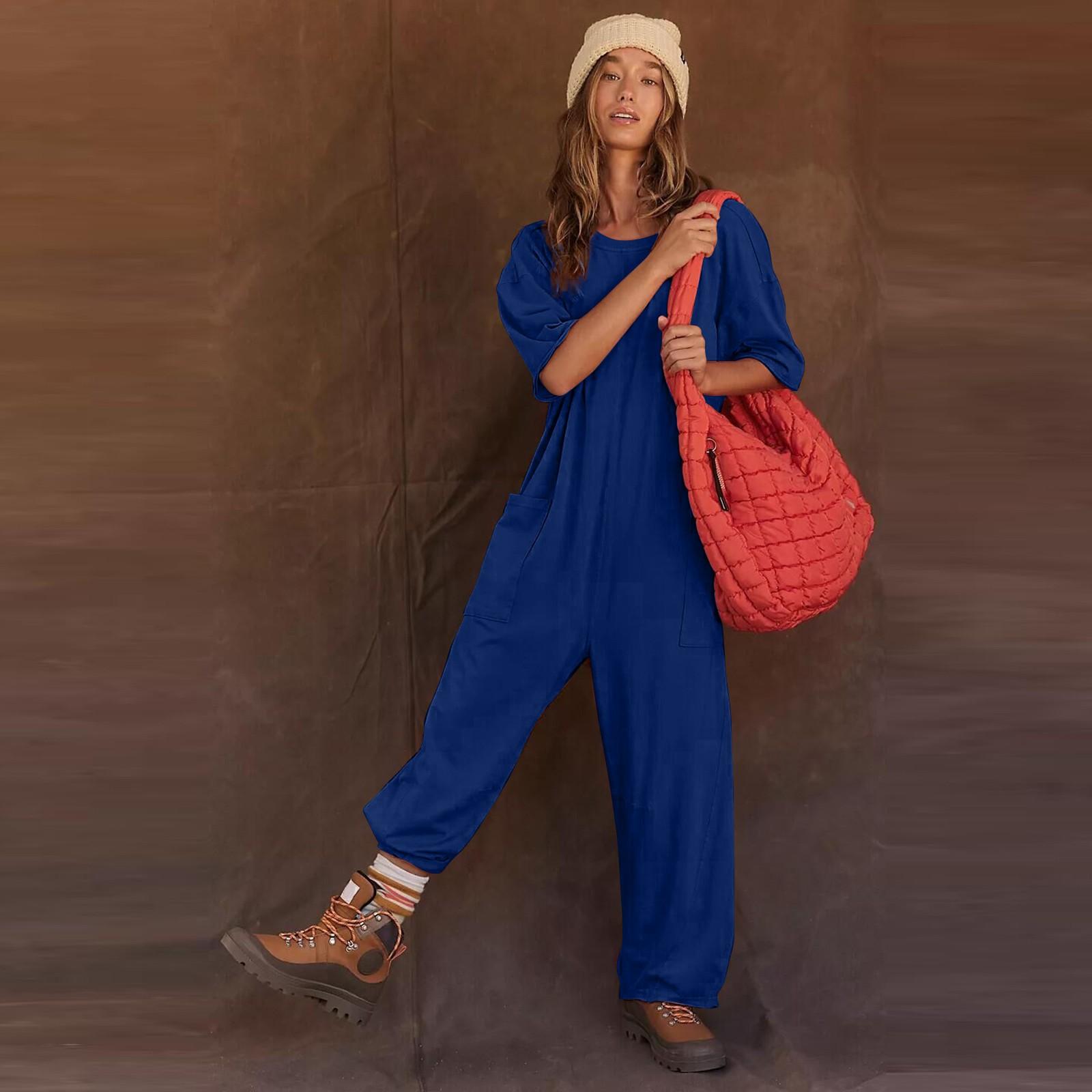 Women s Causal Jumpsuits Tee Onesie Stretchy Short Sleeve V Neck Overalls With Pockets M синий
Women s Causal Jumpsuits Tee Onesie Stretchy Short Sleeve V Neck Overalls With Pockets M синий