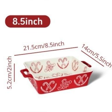 Christmas Square Baking Dish Microwave Safe Ceramic Plate Set with Handles European Style
Christmas Square Baking Dish Microwave Safe Ceramic Plate Set with Handles European Style