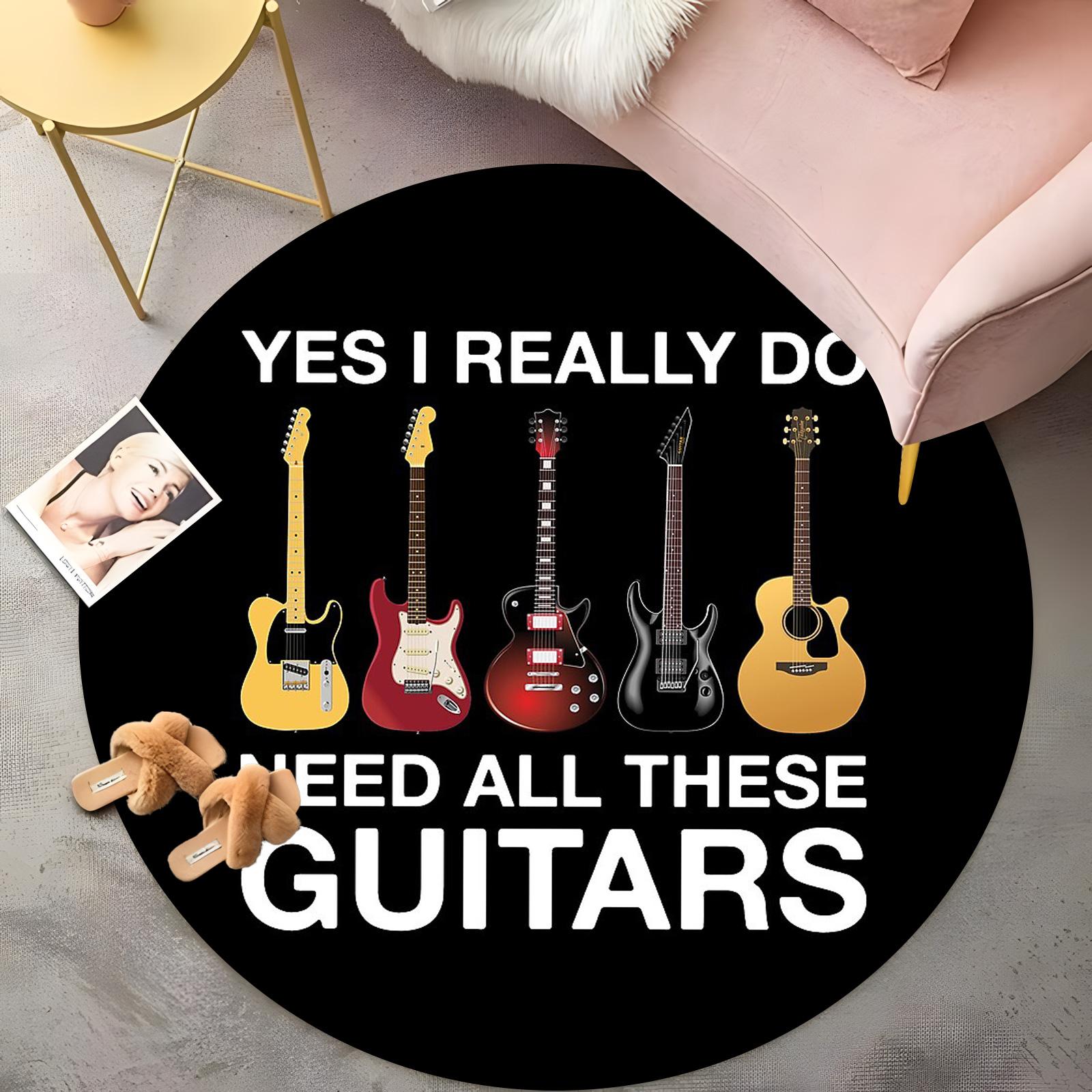 Guitar Collector Round Rug - Yes I Need All These Guitars Humorous Design,Black & White Music Lover Carpet, Non-Slip Home Decor 60cm
Guitar Collector Round Rug - Yes I Need All These Guitars Humorous Design,Black & White Music Lover Carpet, Non-Slip Home Decor 60cm