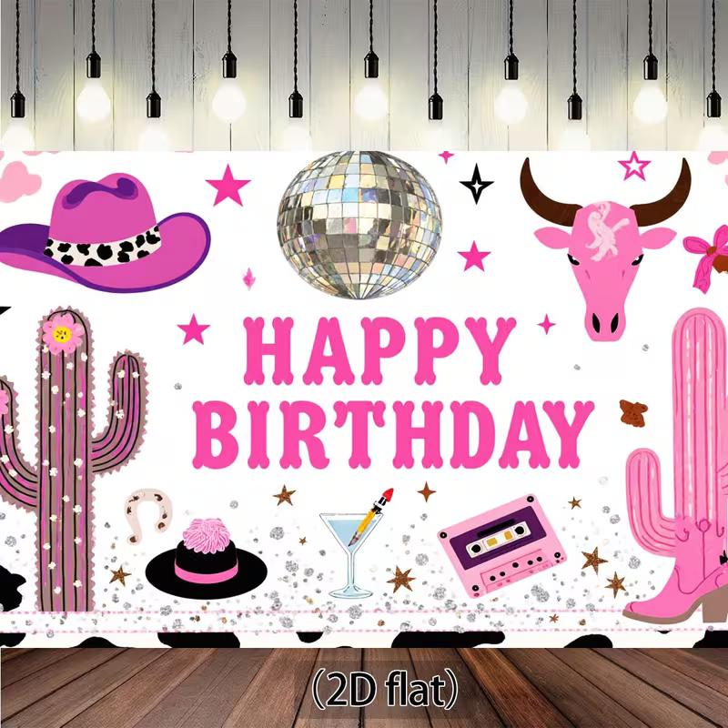 2D Pink Cowgirl Disco Birthday Backdrop, Western Cactus Photography Bann 47.2x31.5inch/120*80cm
2D Pink Cowgirl Disco Birthday Backdrop, Western Cactus Photography Bann 47.2x31.5inch/120*80cm
