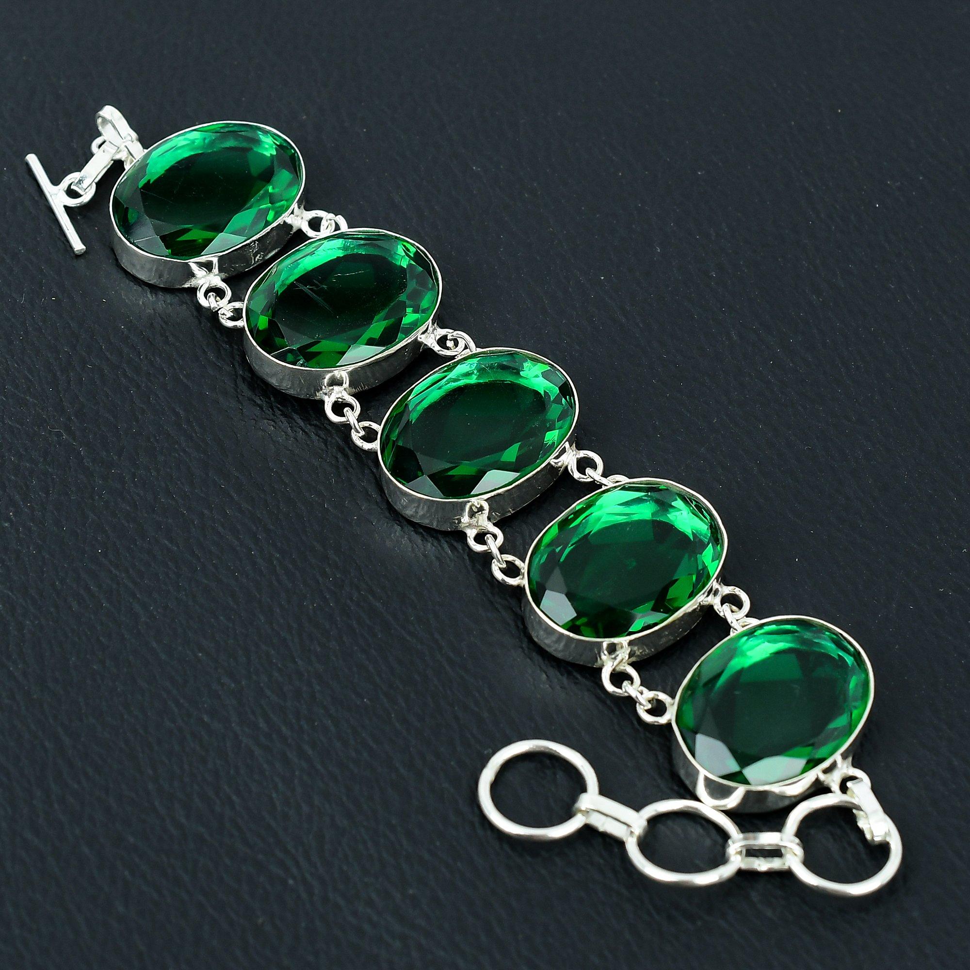 Ювелирный браслет ручной работы из стерлингового серебра 925 пробы с хром-диопсидом 7-8 дюймов
Ювелирный браслет ручной работы из стерлингового серебра 925 пробы с хром-диопсидом 7-8 дюймов