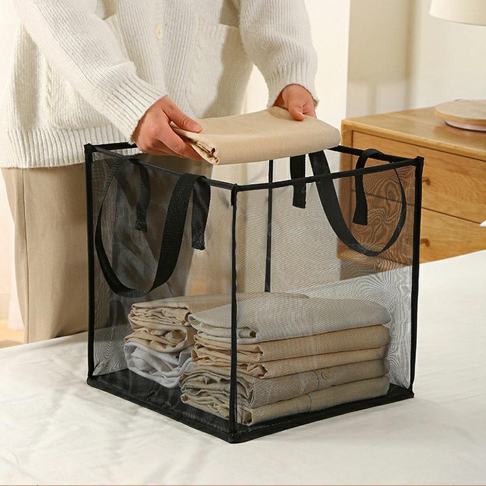 Single Layer Portable Square Mesh Laundry Basket with Handles Foldable Clothes Hamper White
Single Layer Portable Square Mesh Laundry Basket with Handles Foldable Clothes Hamper White